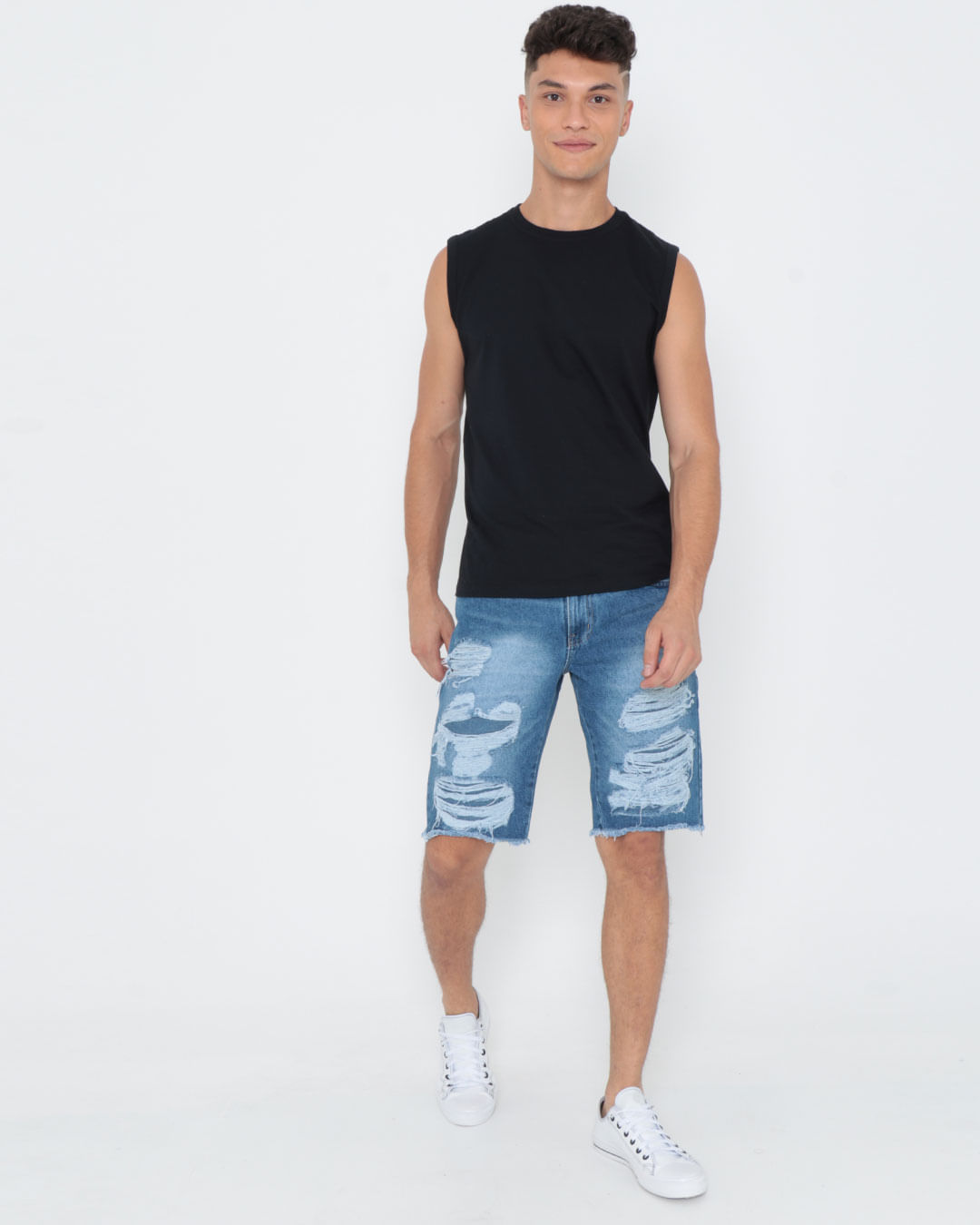 Bermuda-Jeans-Masculina-Destroyed-Azul