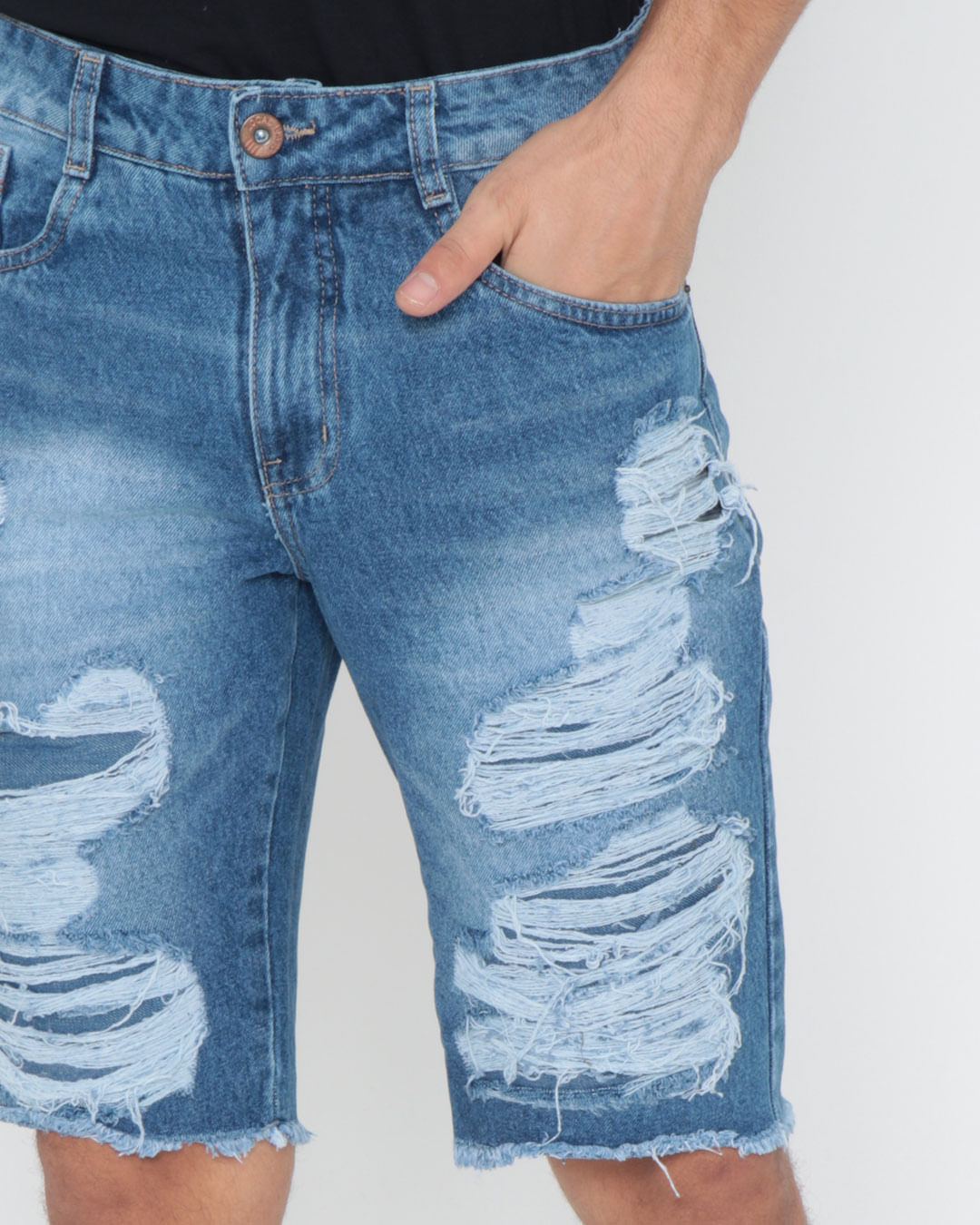 Bermuda-Jeans-Masculina-Destroyed-Azul