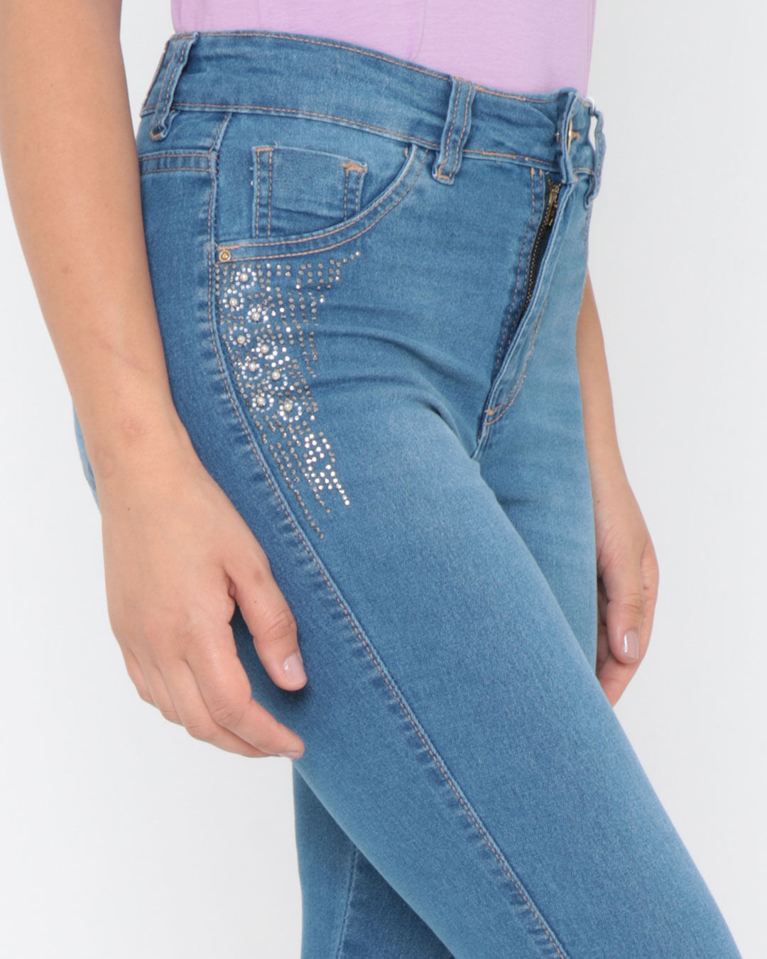 Calca-Jeans-Feminina-Skinny-Strass-Azul
