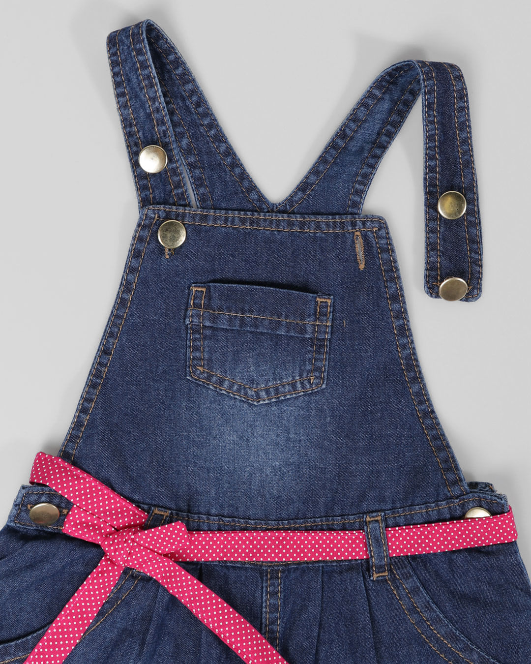 Jardineira-Bebe-Jeans-Faixa-Poa-Azul