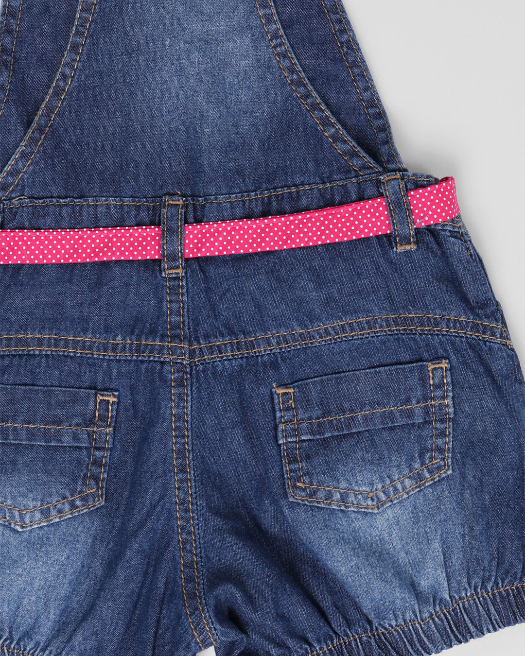 Jardineira-Bebe-Jeans-Faixa-Poa-Azul