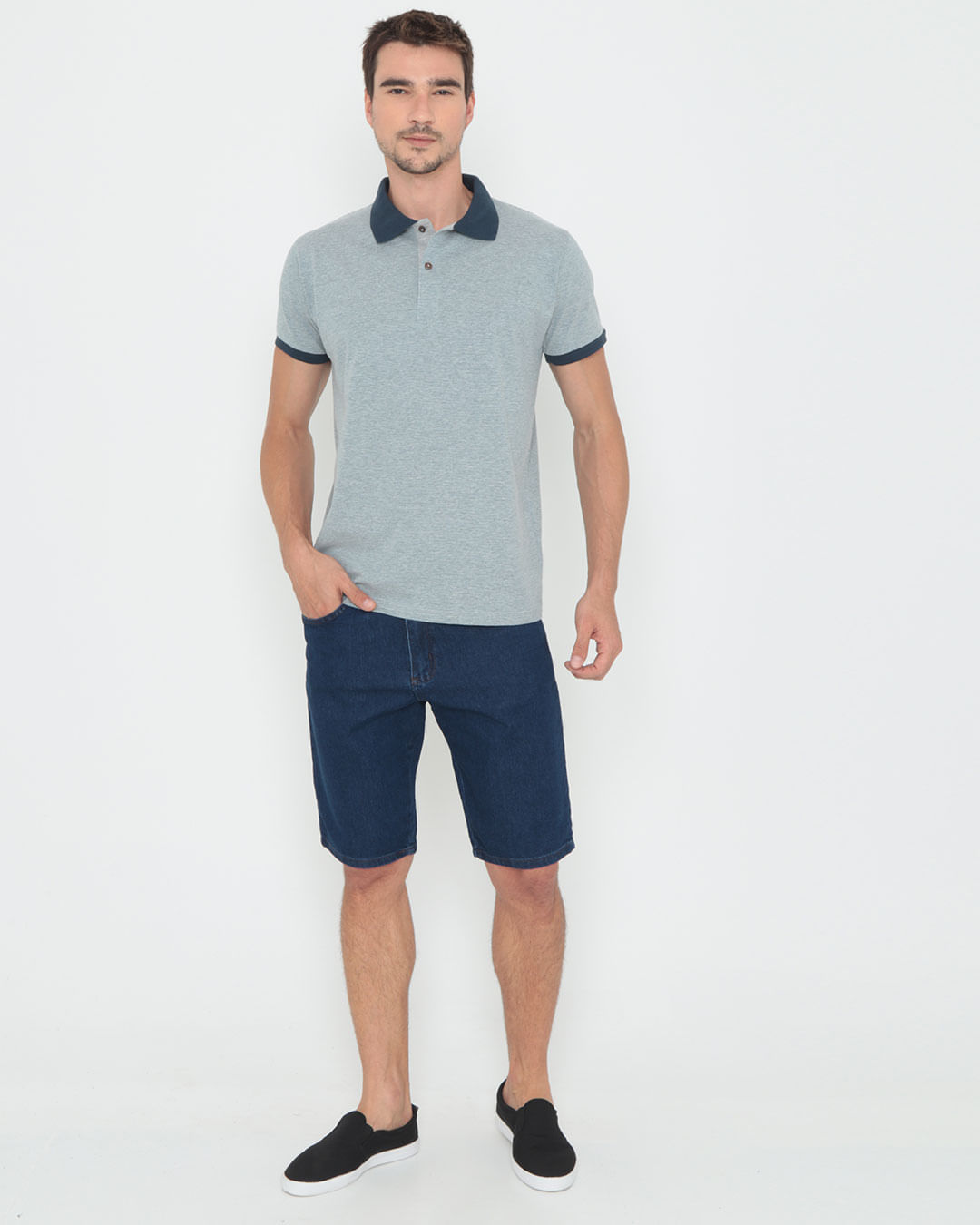 Polo-Masculina-Com-Listras-Verde