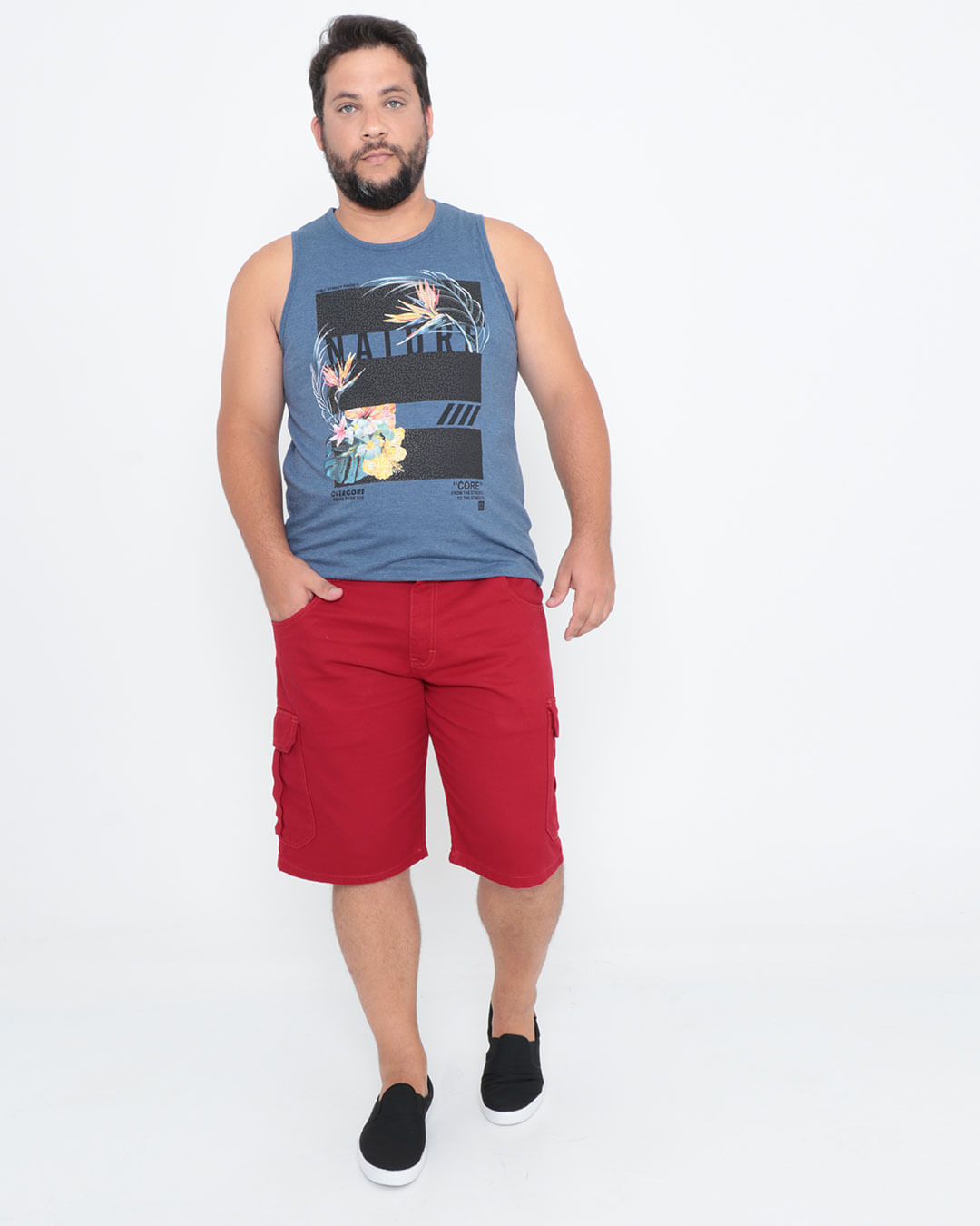Regata-Masculina-Plus-Size-Estampada-Azul