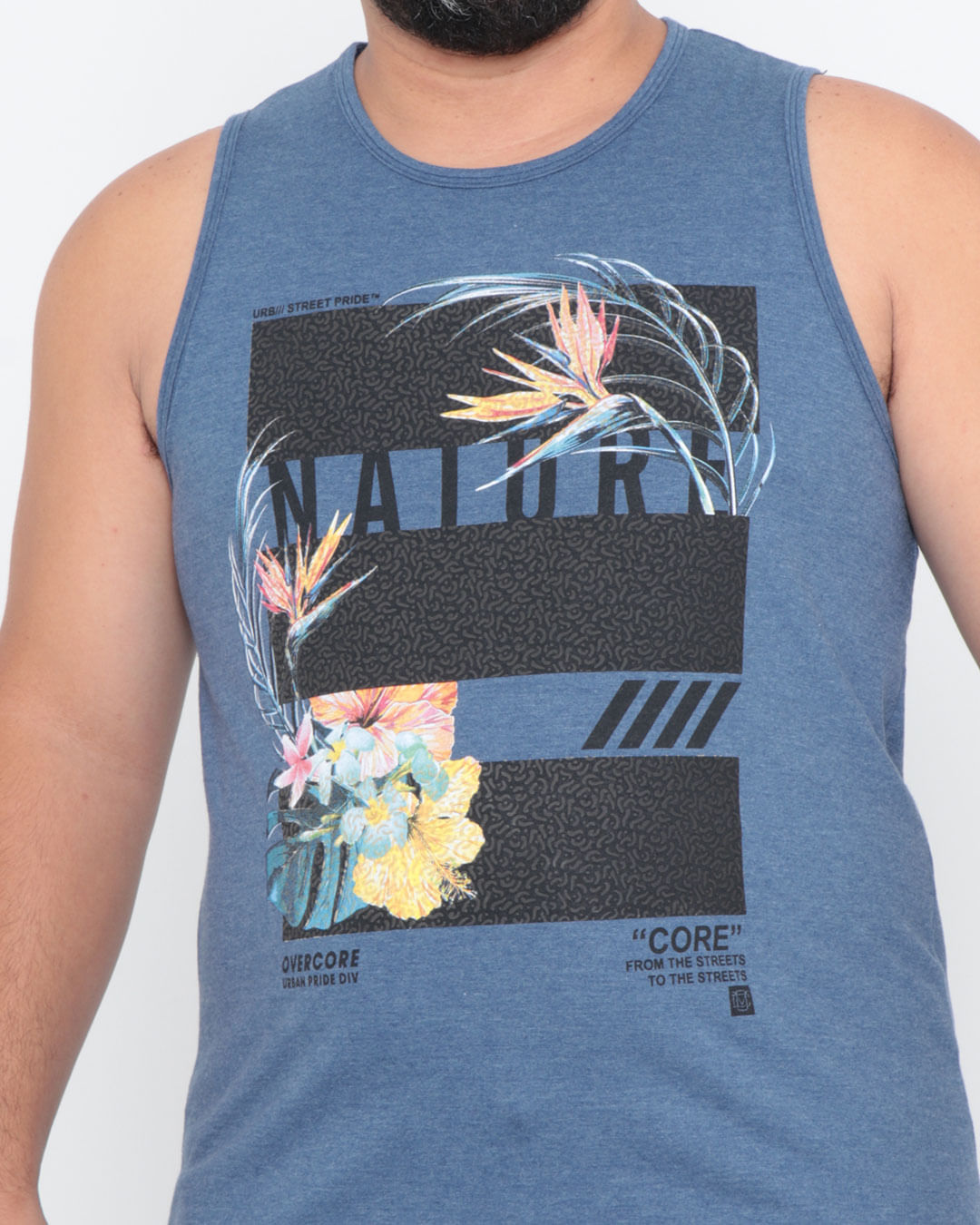 Regata-Masculina-Plus-Size-Estampada-Azul
