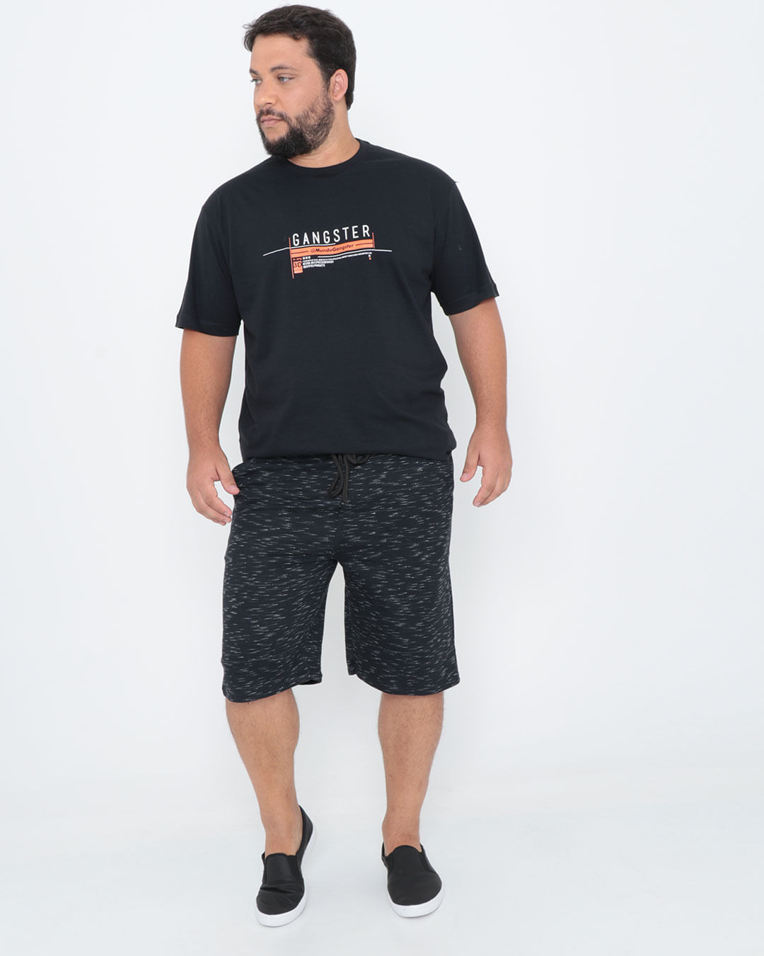 Bermuda-Plus-Size-Moletom-Flame-Preta