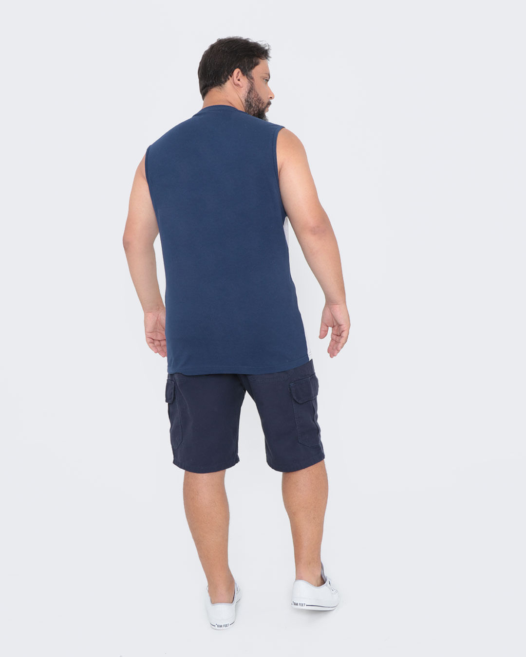 Regata-Masculina-Plus-Size-Estampada-Gangster-Recorte-Azul