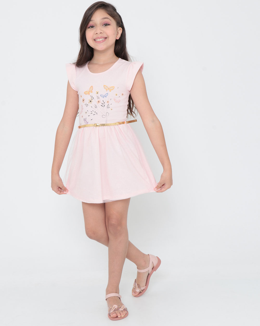 Vestido-Infantil-Com-Cinto-Borboletas-Tule-Rosa