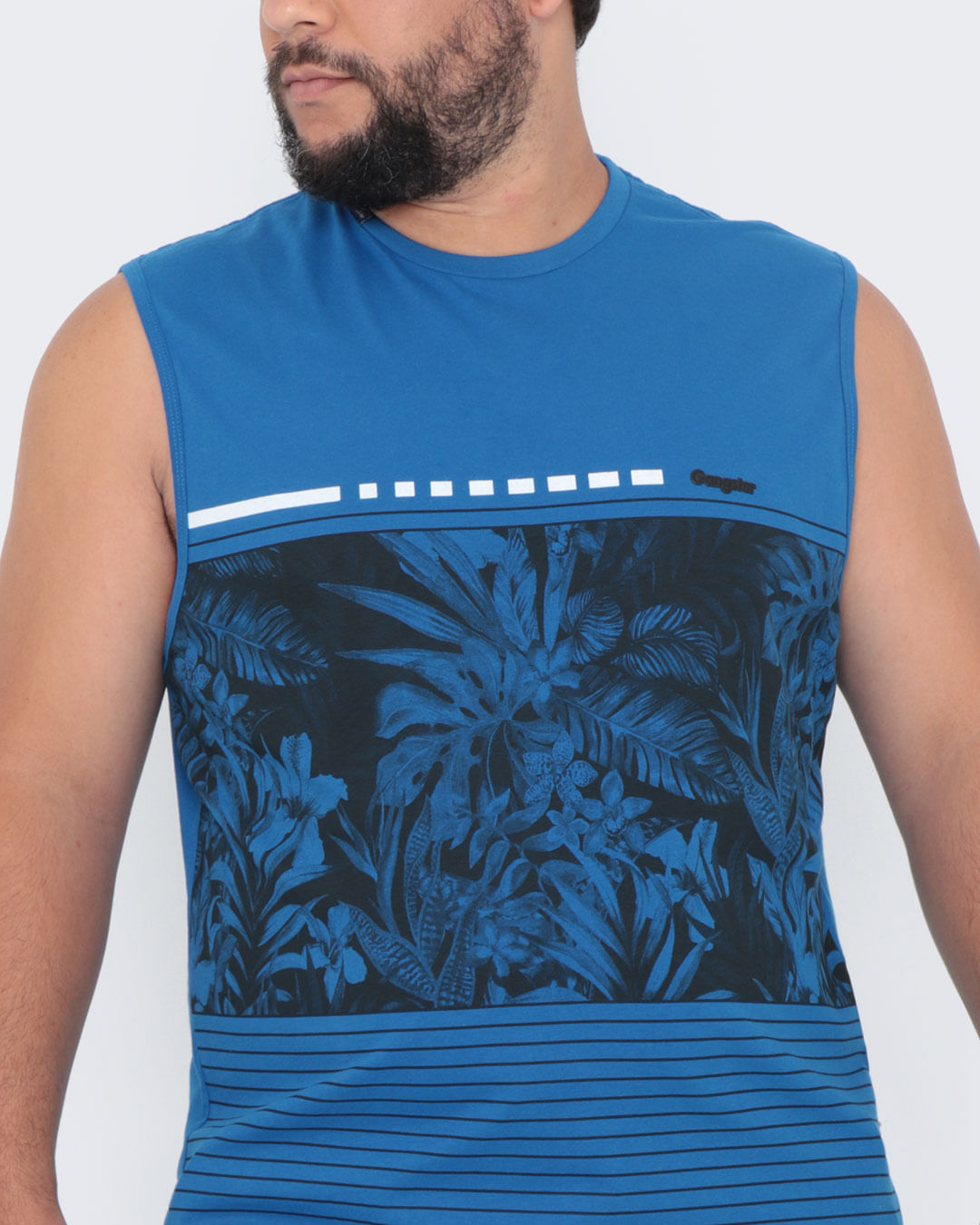 Regata-Masculina-Plus-Size-Estampada-Gangster--Azul-Royal