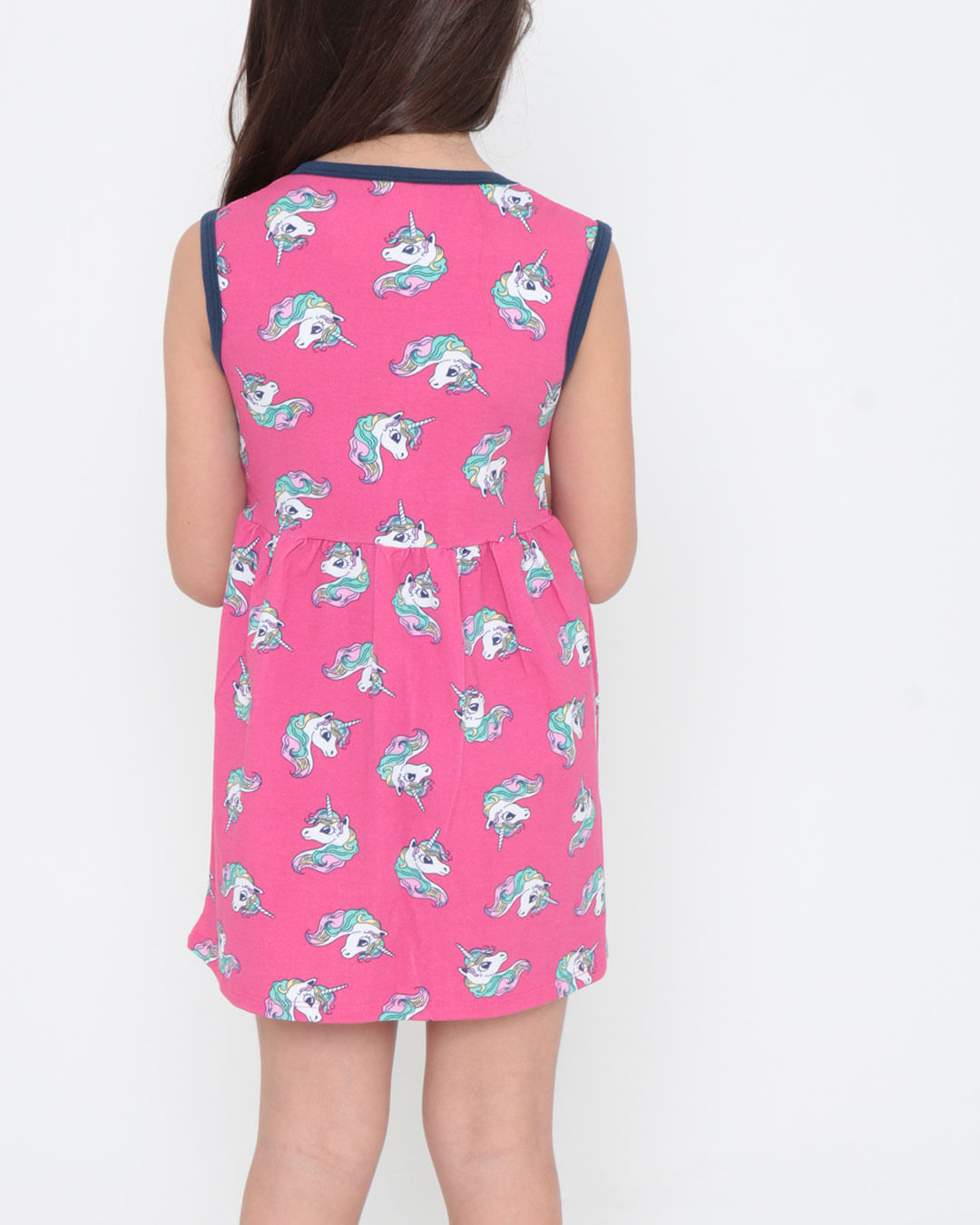 Vestido-Infantil-Evase-Unicornios-Rosa-Pink