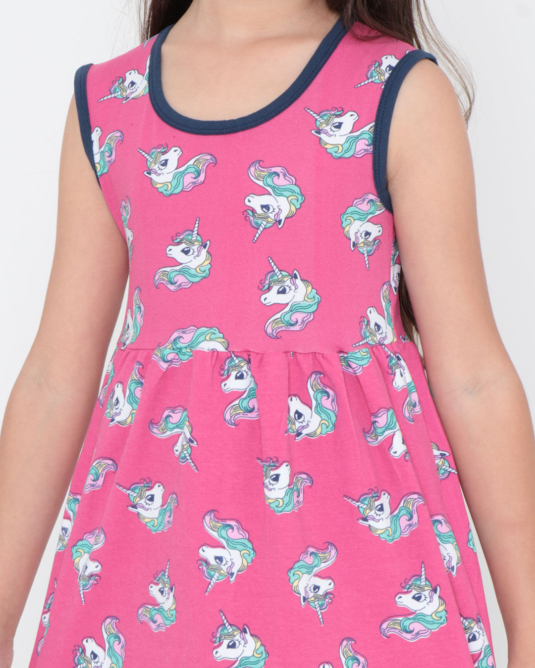 Vestido-Infantil-Evase-Unicornios-Rosa-Pink