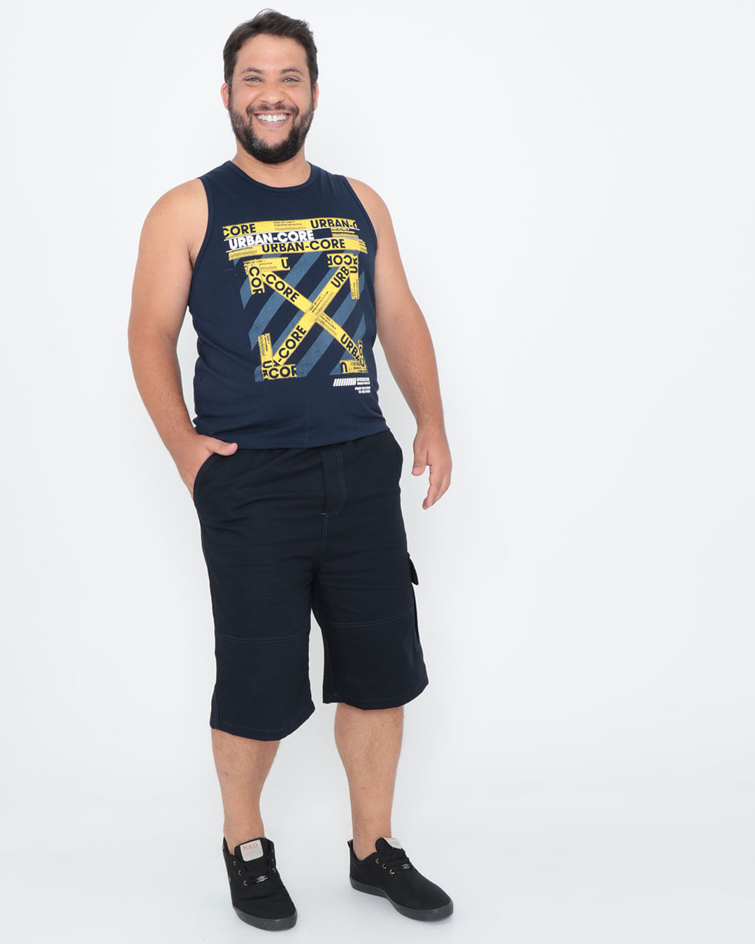 Regata-Masculina-Plus-Size-Estampada-Azul-Marinho