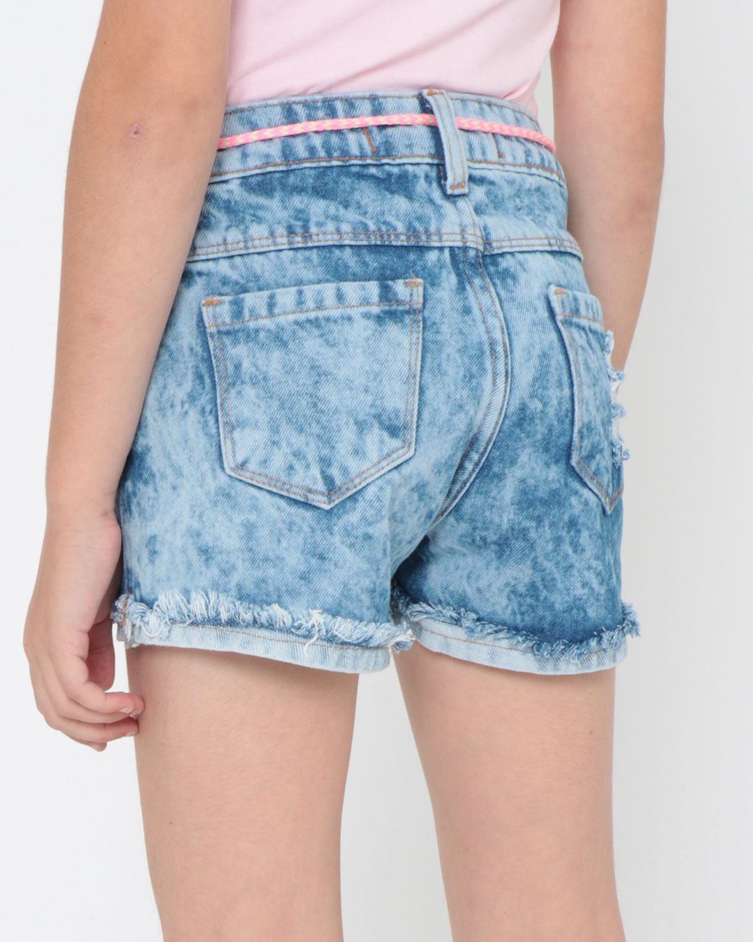 Short-Jeans-Infantil-Cinto-Rosa