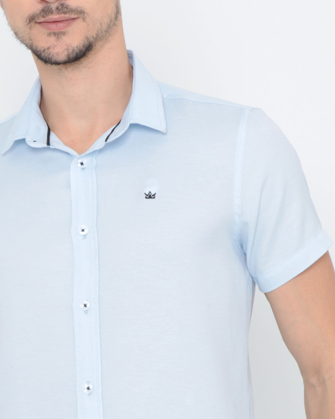 Camisa-Manga-Curta-Texturizada-Azul-Claro