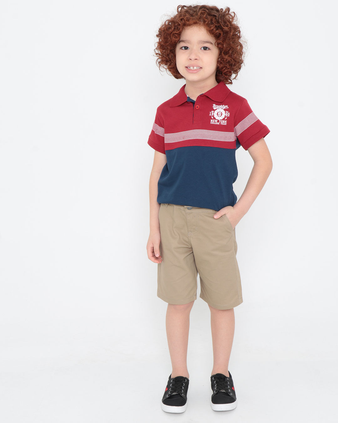 Polo-Infantil-Com-Recorte-Multicor-Listrada-Vermelha