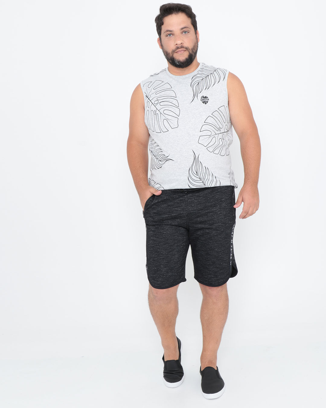 Bermuda-Plus-Size-Moletom-Ny-Preta
