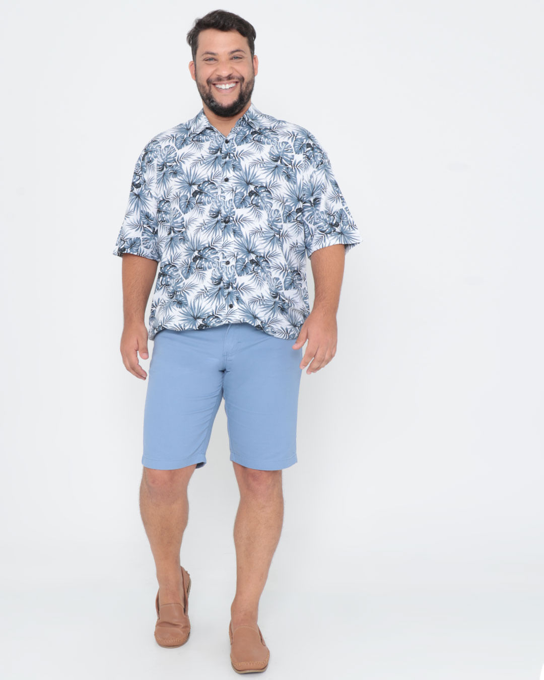 Bermuda-Sarja-Masculina-Plus-Size-Azul