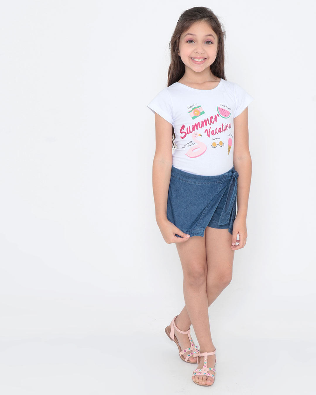 Short-Saia-Jeans-Infantil-Amarracao-Azul-Medio