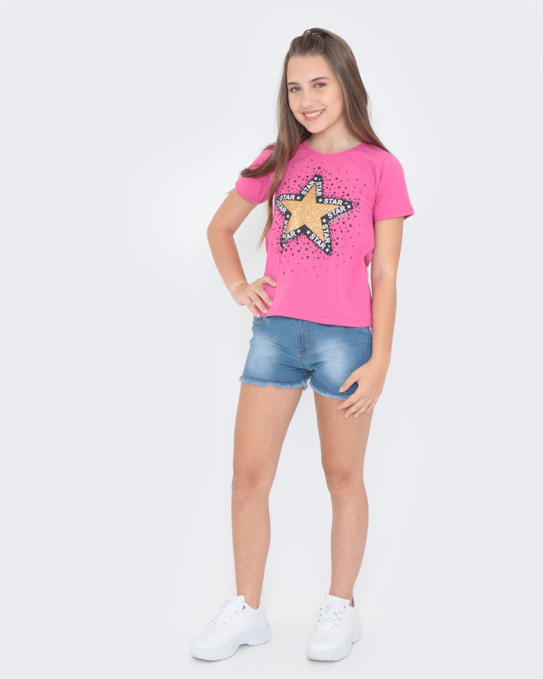 Blusa-Juvenil-Estampa-Estrela-Rosa-Pink