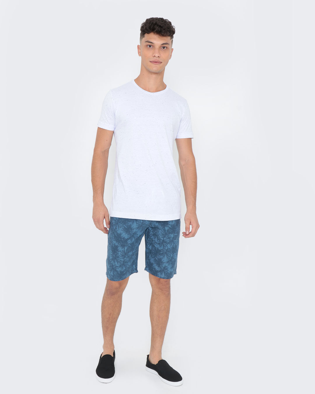 Bermuda-Masculina-Sarja-Estampada-Coqueiros-Azul