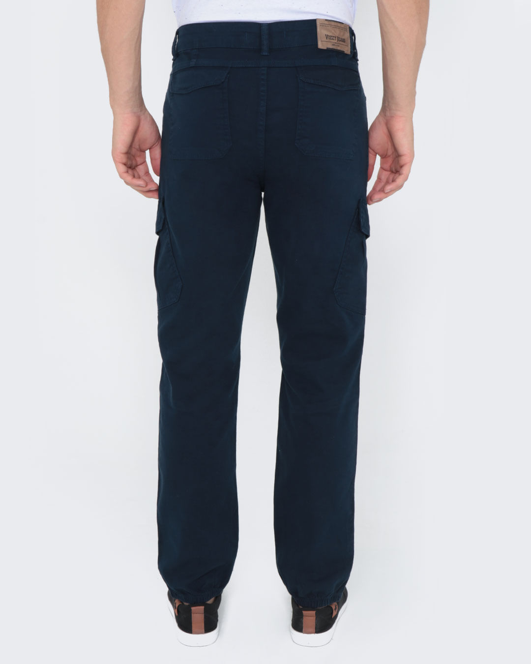 Calca-Sarja-Cargo-Masculina-Azul-Marinho