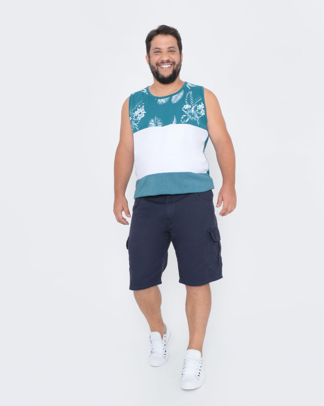 Regata-Plus-Size-Estampa-Floral-Verde