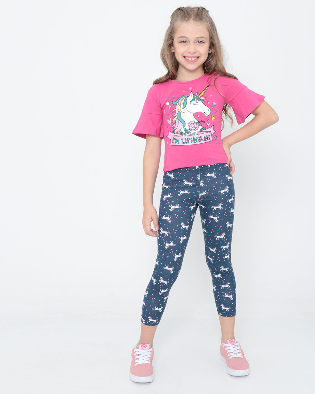 Blusa-Infantil-Unicornio-Pompom-Rosa-Pink