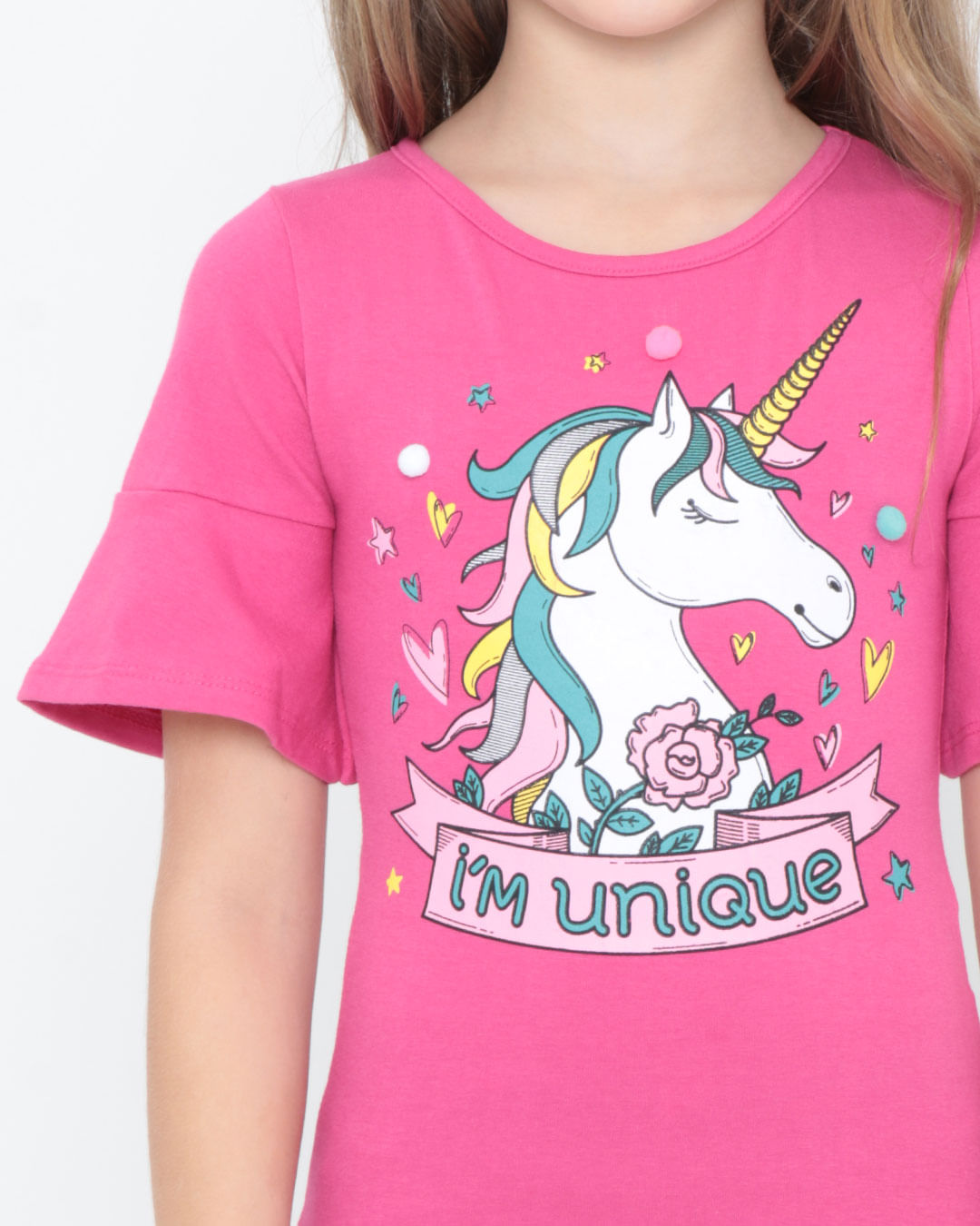 Blusa-Infantil-Unicornio-Pompom-Rosa-Pink