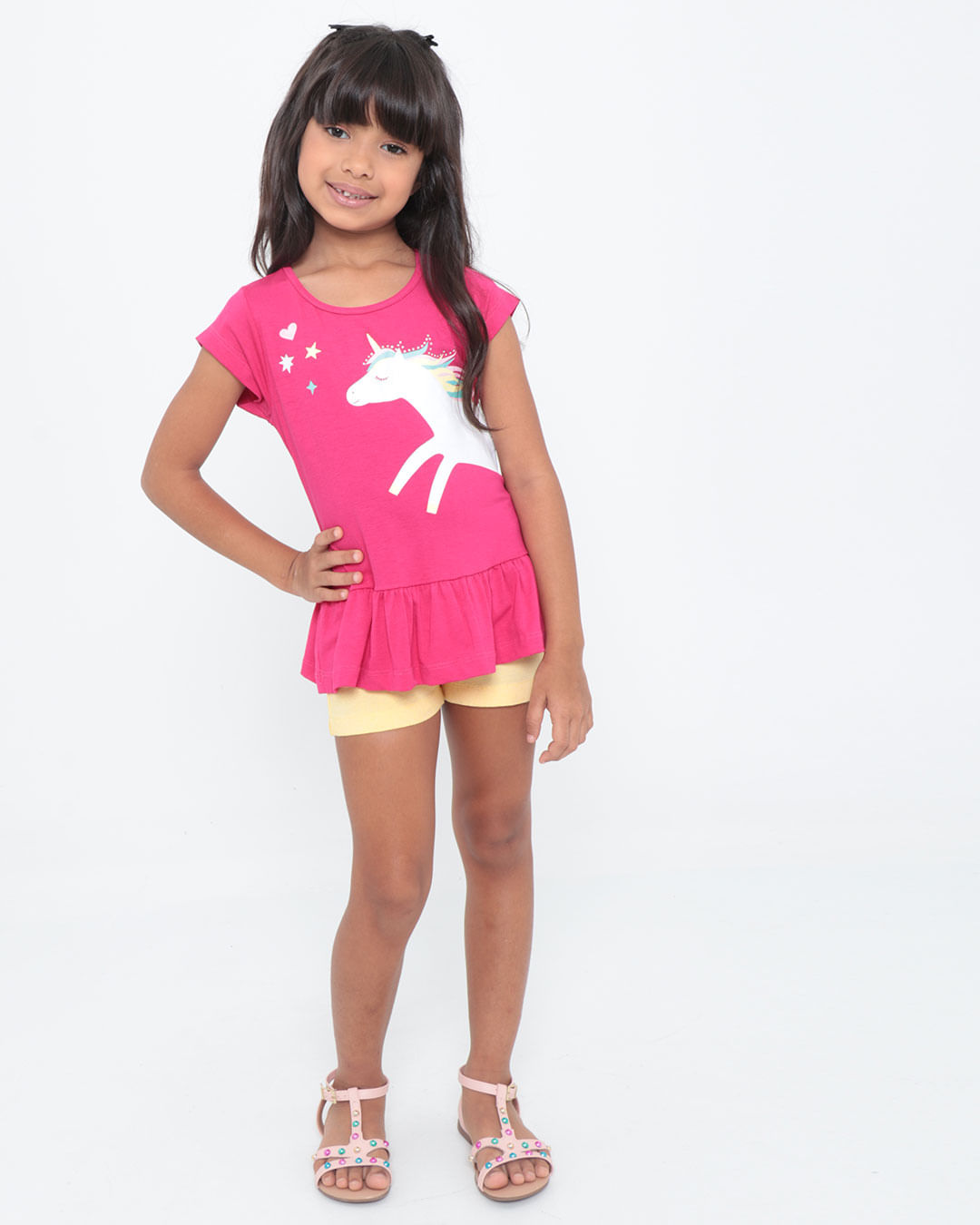 Blusa-Infantil-Babado-Unicornio-Rosa