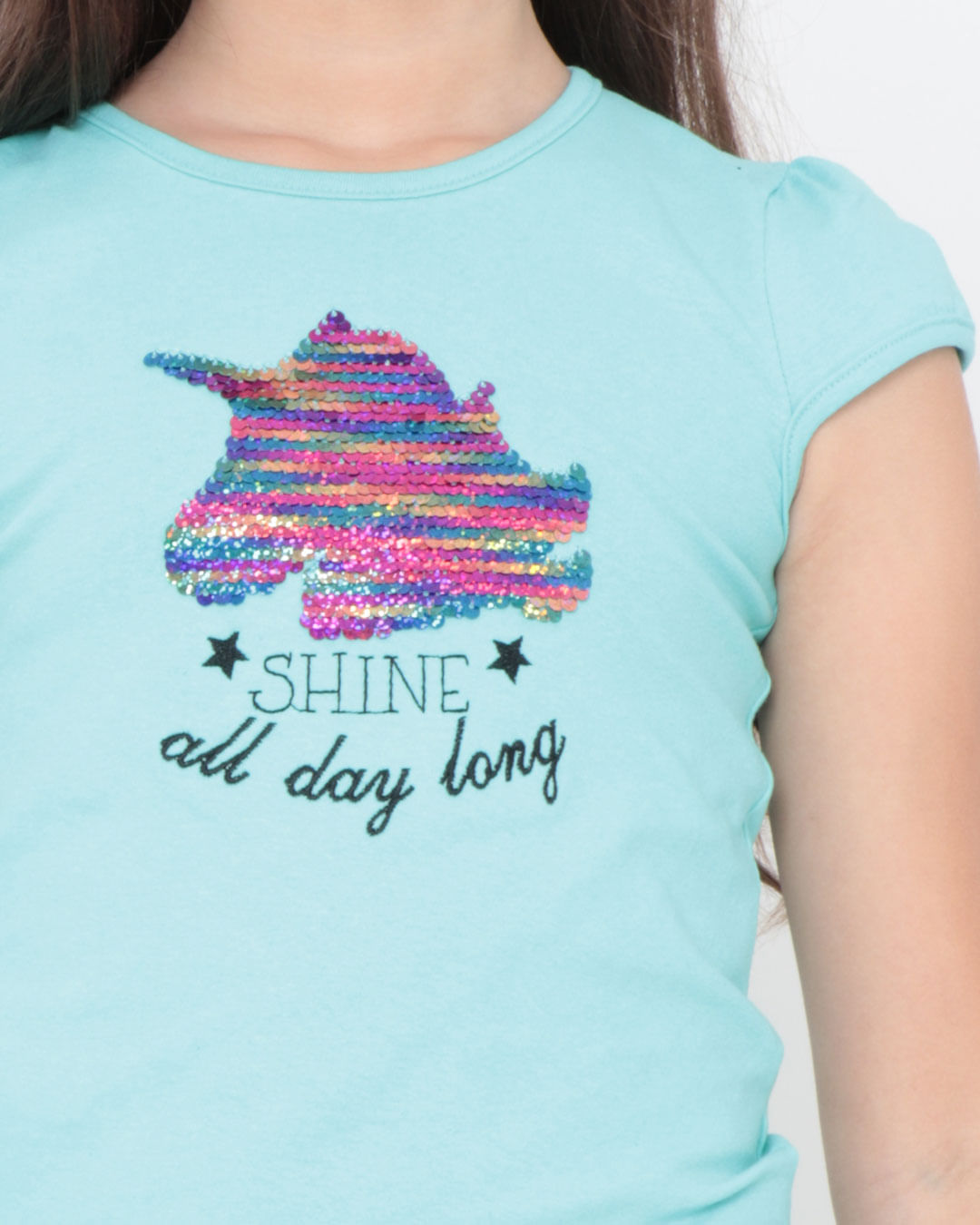 Blusa-Infantil-Paetes-Unicornio-Verde-Claro
