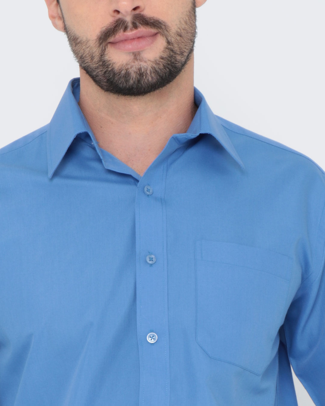 Camisa-Masculina-Manga-Longa-Azul