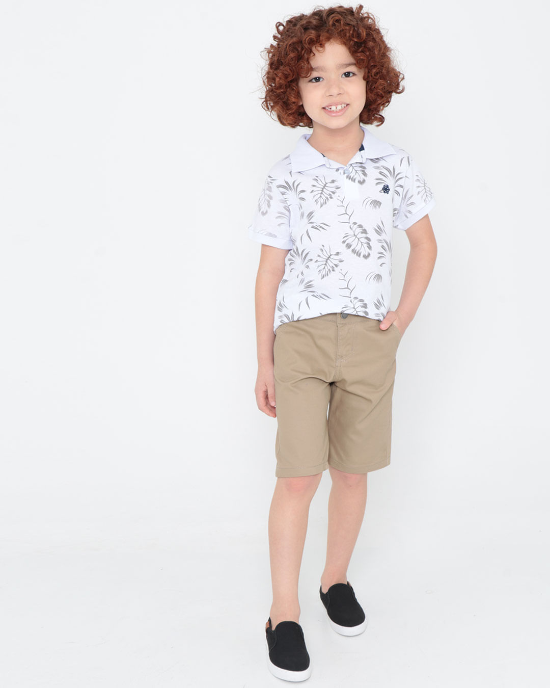 Polo-Infantil-Folhas-Estampada-Branca