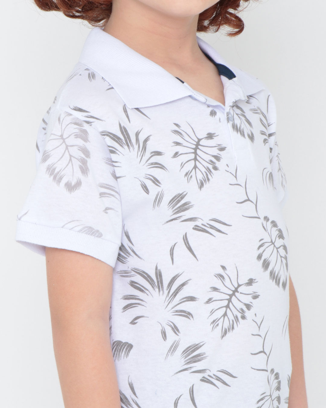 Polo-Infantil-Folhas-Estampada-Branca