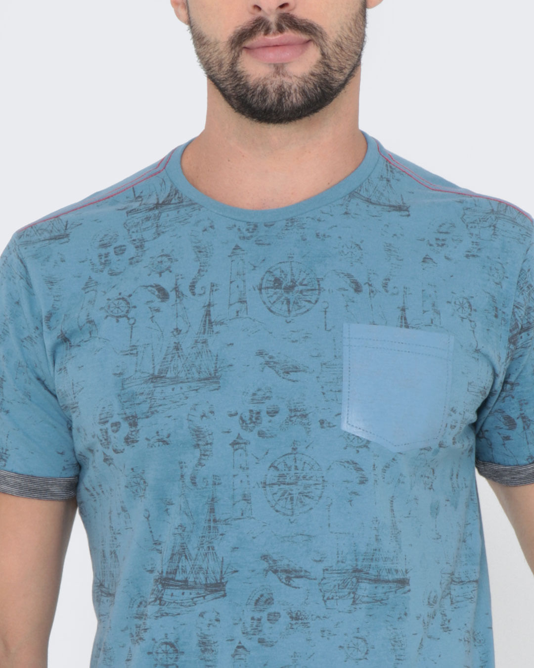 Camiseta-Com-Bolso-Estampada-Azul