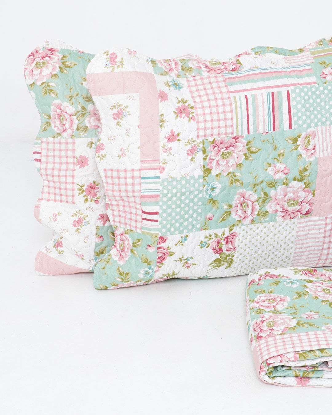 Kit-Colcha-Casal-Lilly-Dupla-Face-Rosa-e-Verde