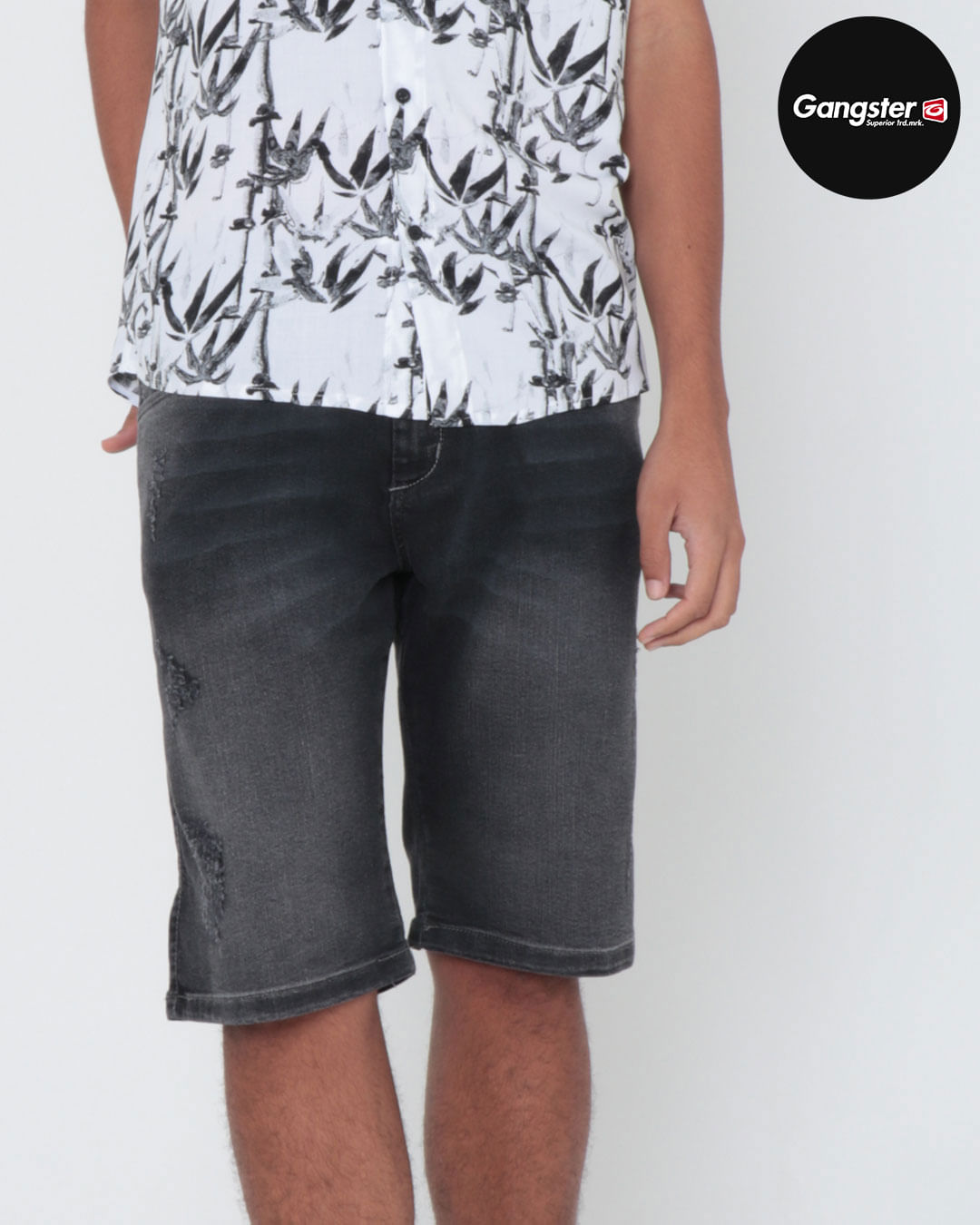 Bermuda-Jeans-Masculina-Puidos-Gangster-Preta