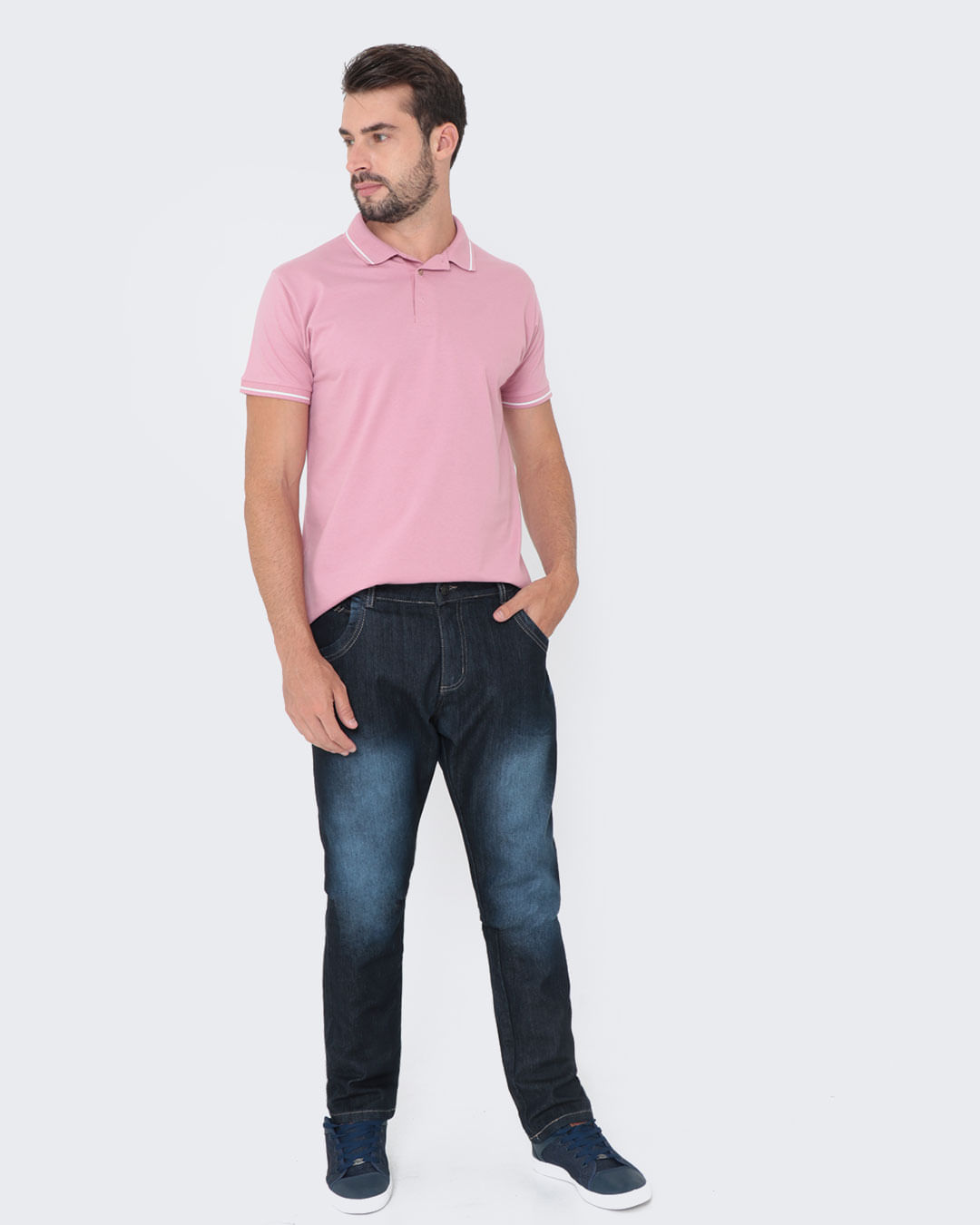 Calca-Jeans-Masculina-Reta-Estonada-Azul-Escuro