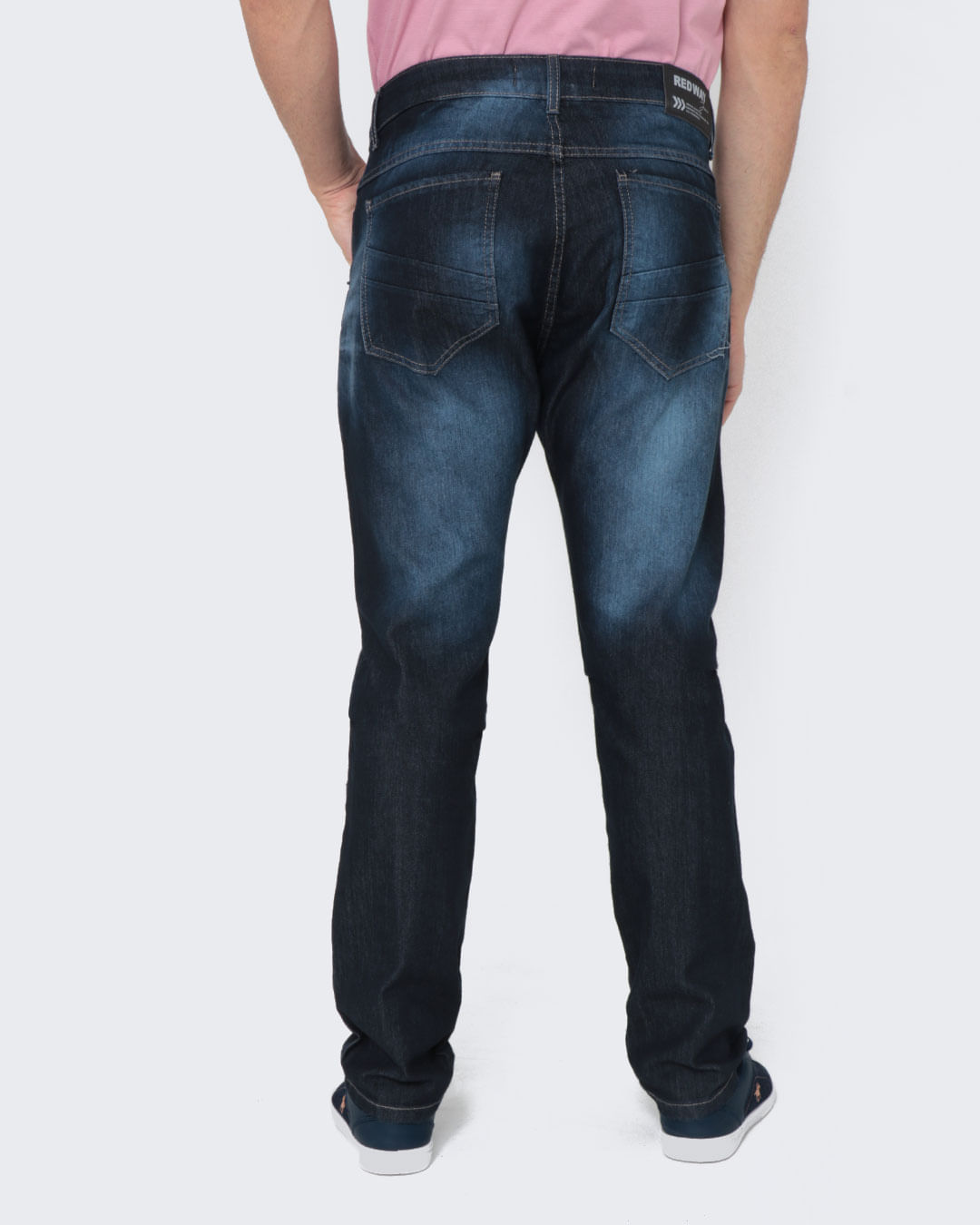 Calca-Jeans-Masculina-Reta-Estonada-Azul-Escuro