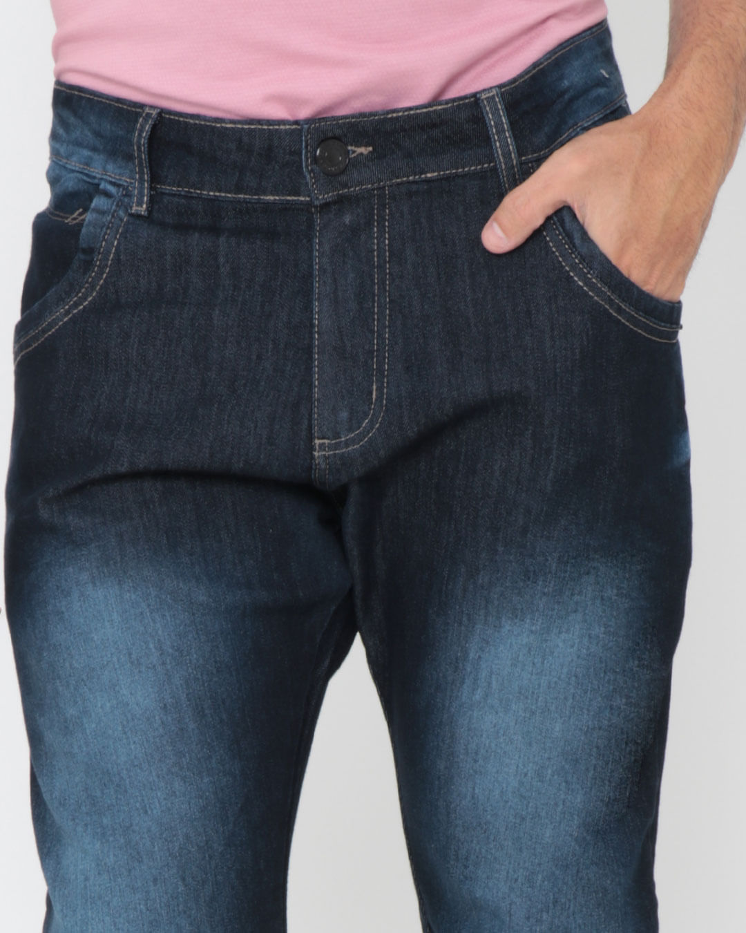 Calca-Jeans-Masculina-Reta-Estonada-Azul-Escuro