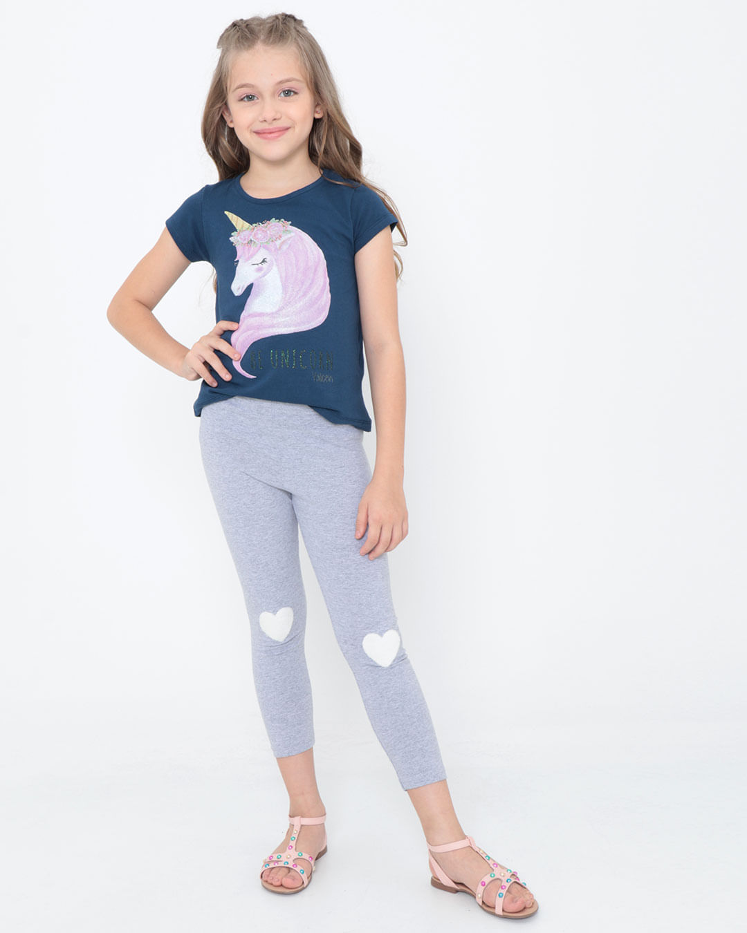 Conjunto-Infantil-Manga-Curta-Be-Unicorn-Azul-Marinho