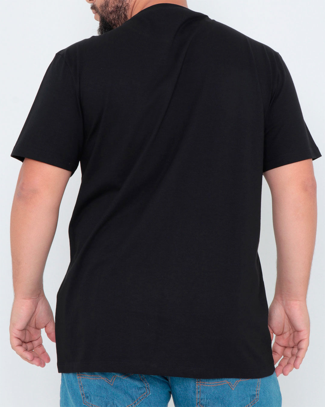 Camiseta-Plus-Size-Manga-Curta-Estampada-Preta