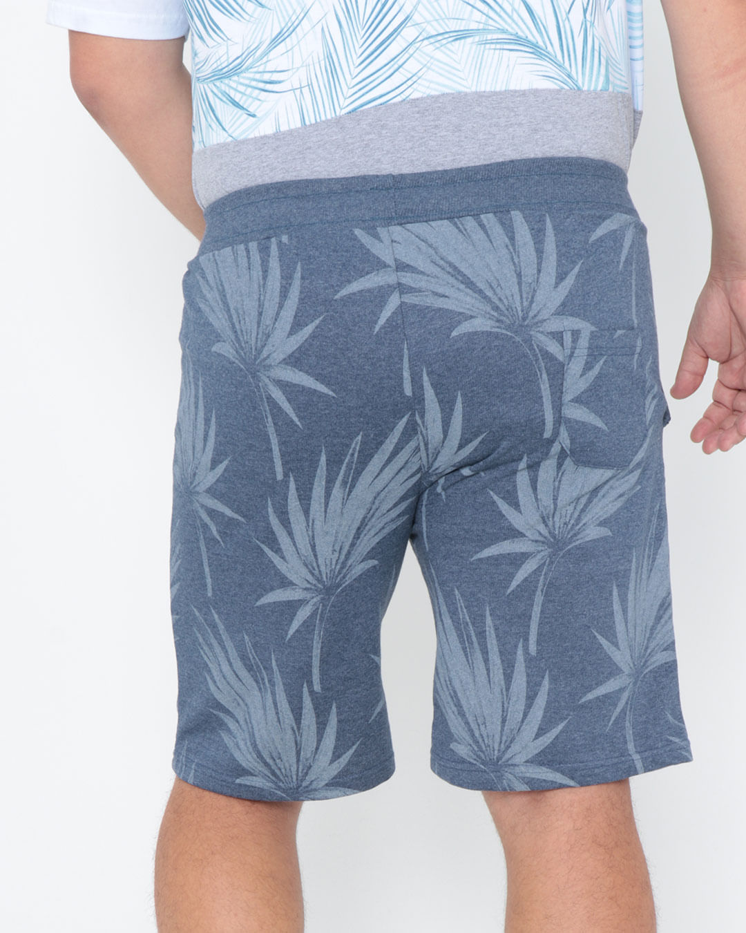 Bermuda-Plus-Size-Moletom-Floral-Azul