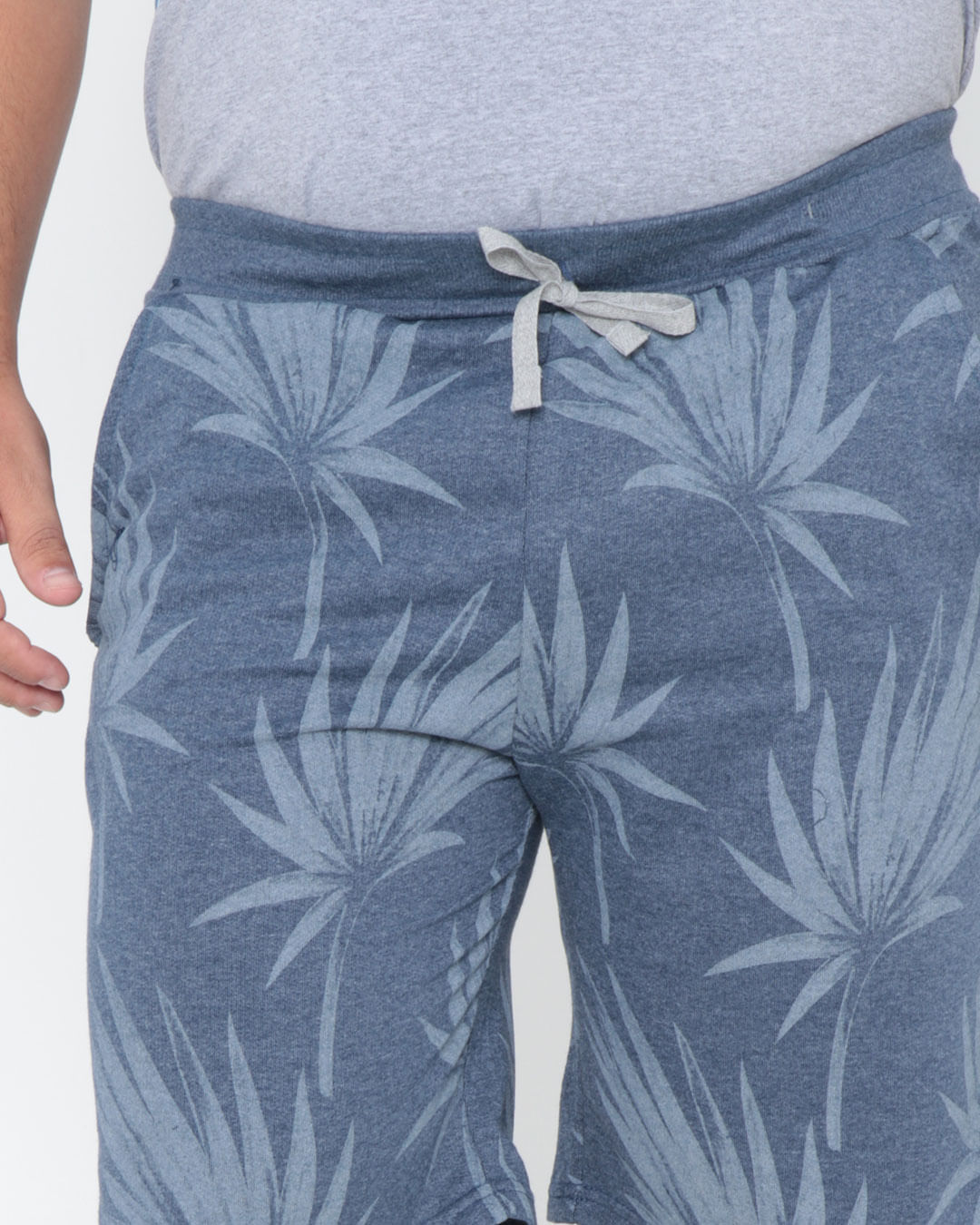 Bermuda-Plus-Size-Moletom-Floral-Azul