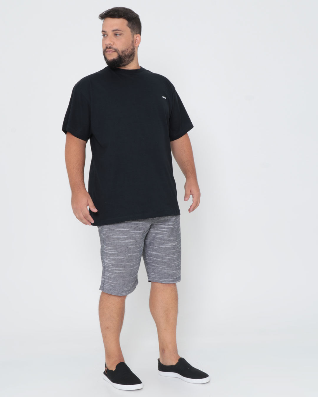 Bermuda-Masculina-Plus-Size-Linho-Preta