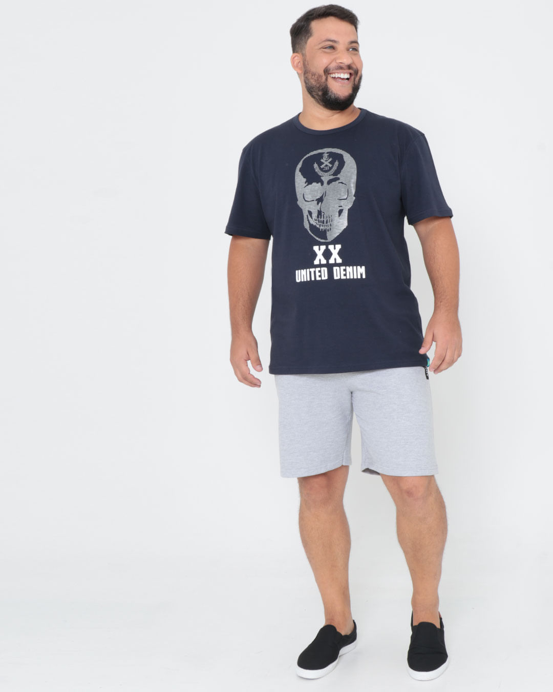 Bermuda-Masculina-Plus-Size-Moletinho-Cinza