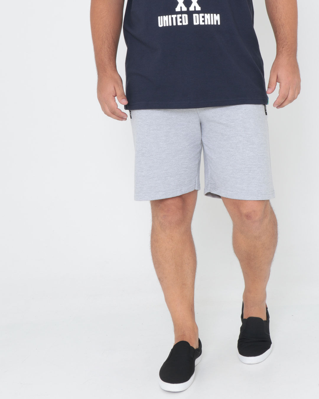 Bermuda-Masculina-Plus-Size-Moletinho-Cinza