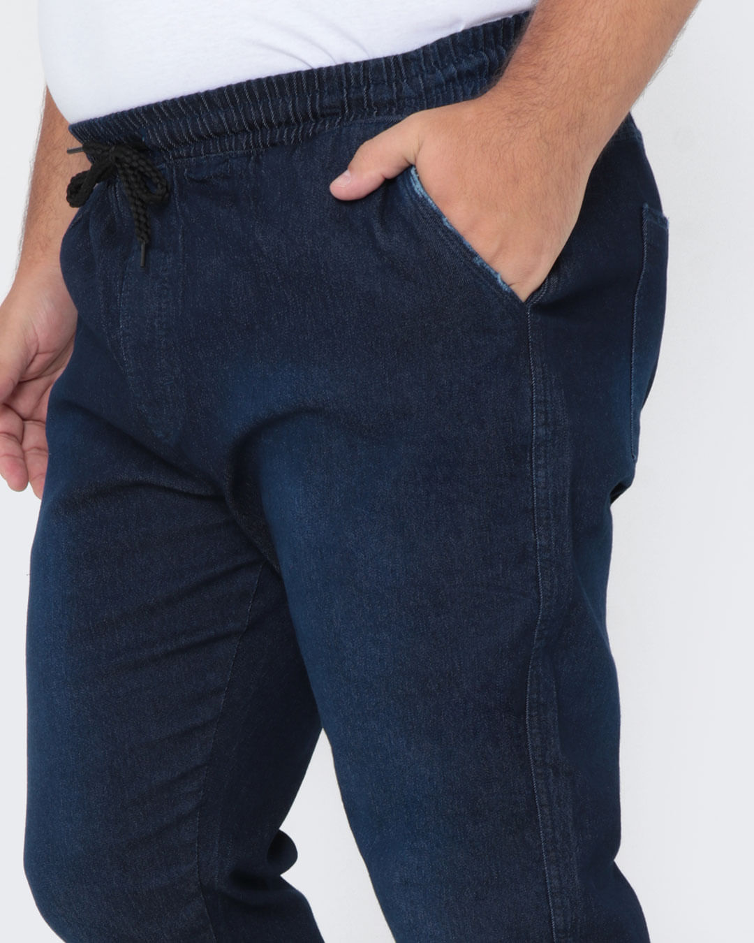 Calca-Jeans-Masculina-Plus-Size-Jogger-Azul-Escuro