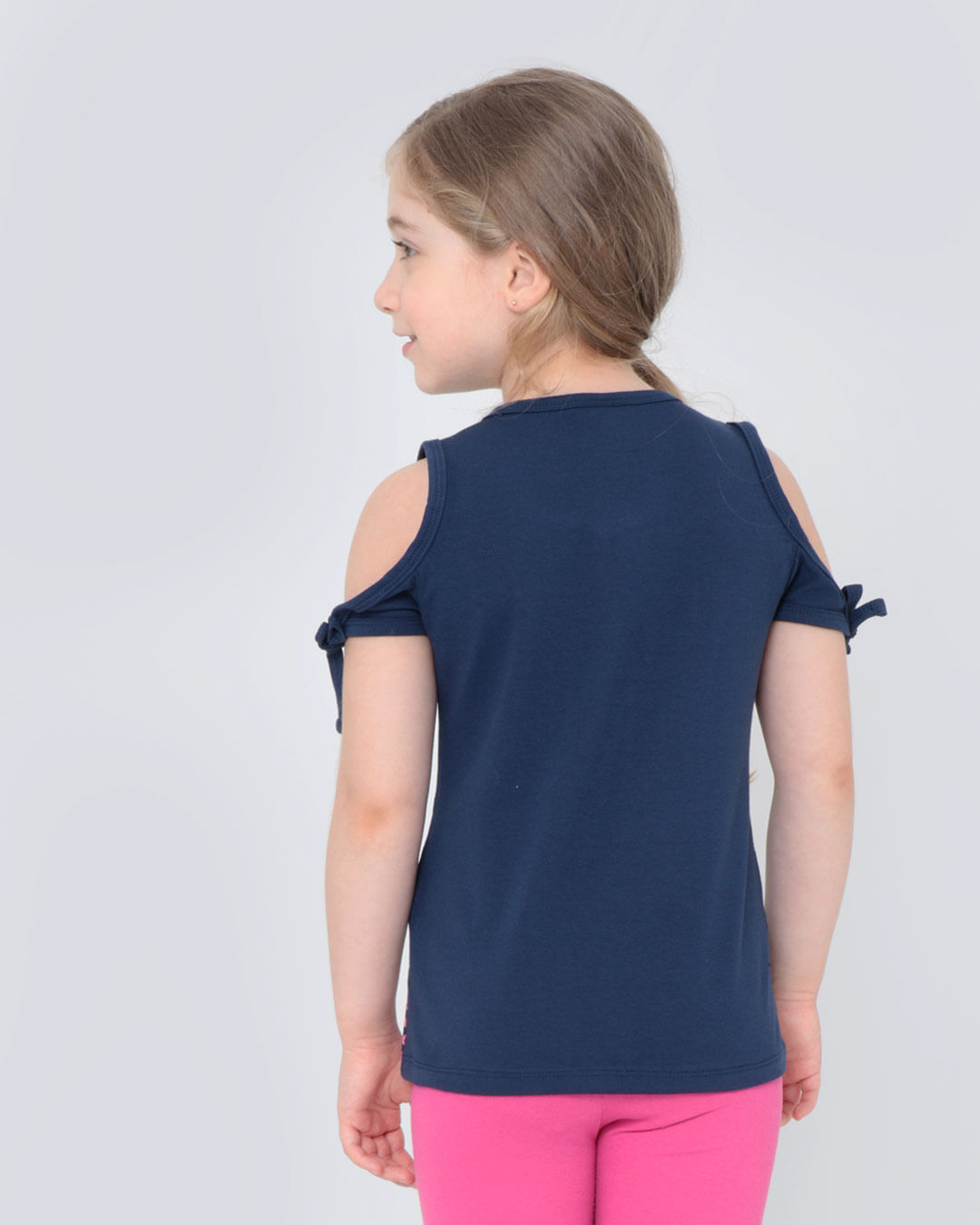 Blusa-Infantil-Open-Shoulder-Brilho-Azul-Marinho