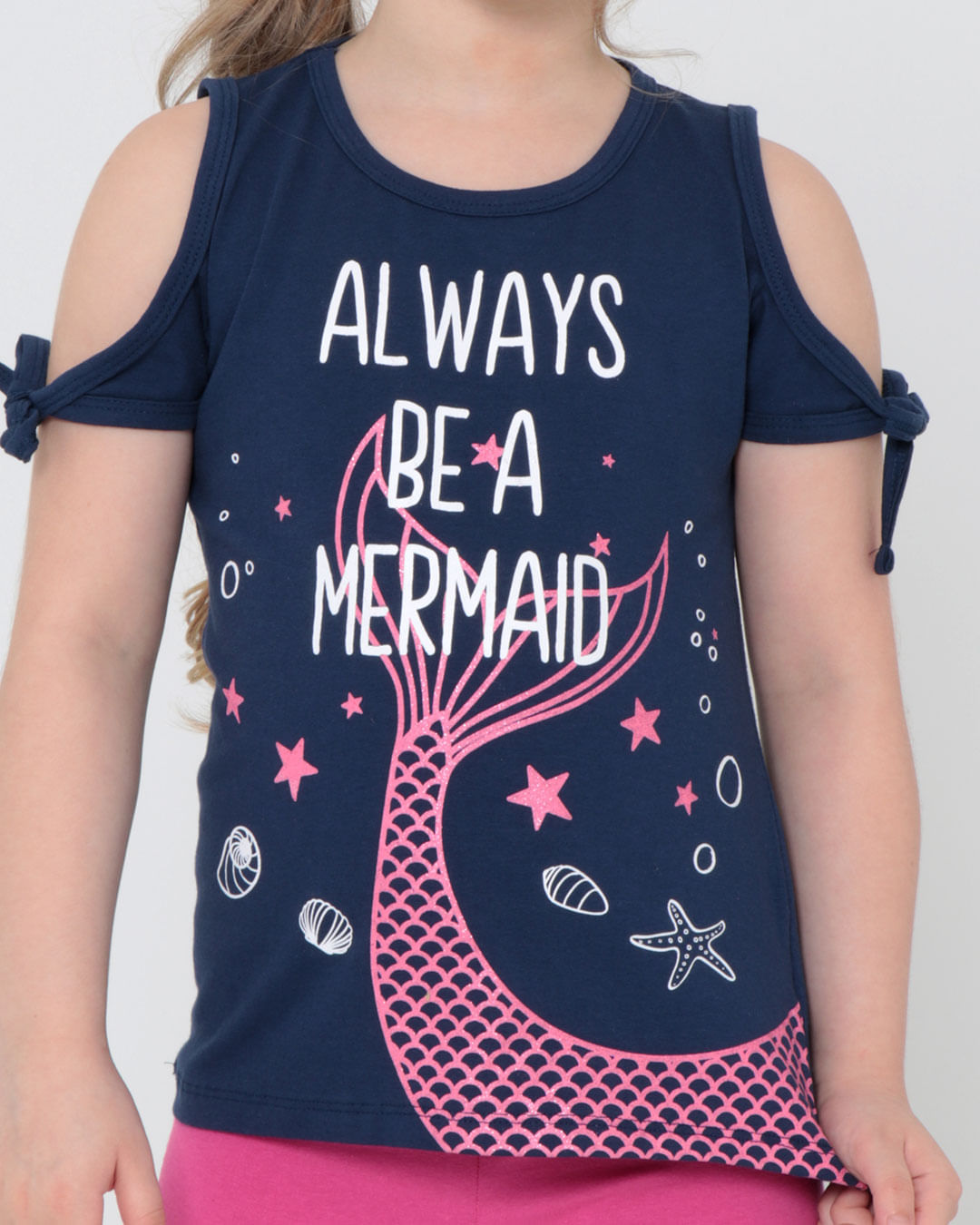 Blusa-Infantil-Open-Shoulder-Brilho-Azul-Marinho