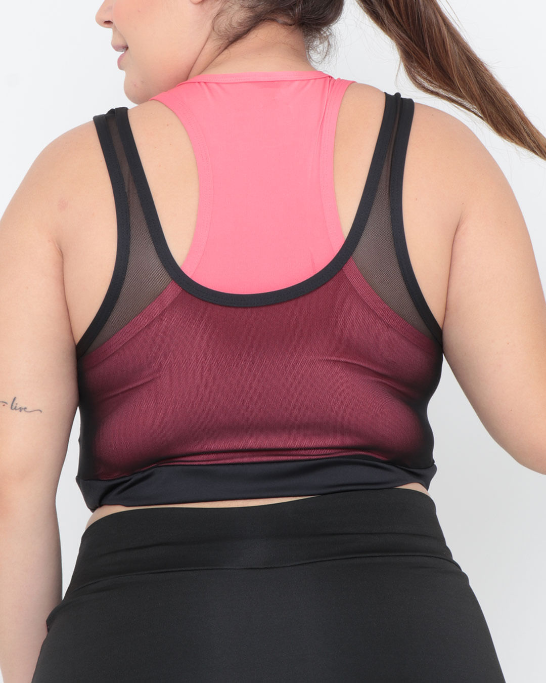 Top-Feminino-Plus-Size-Malha-Rosa-Tule-Preto