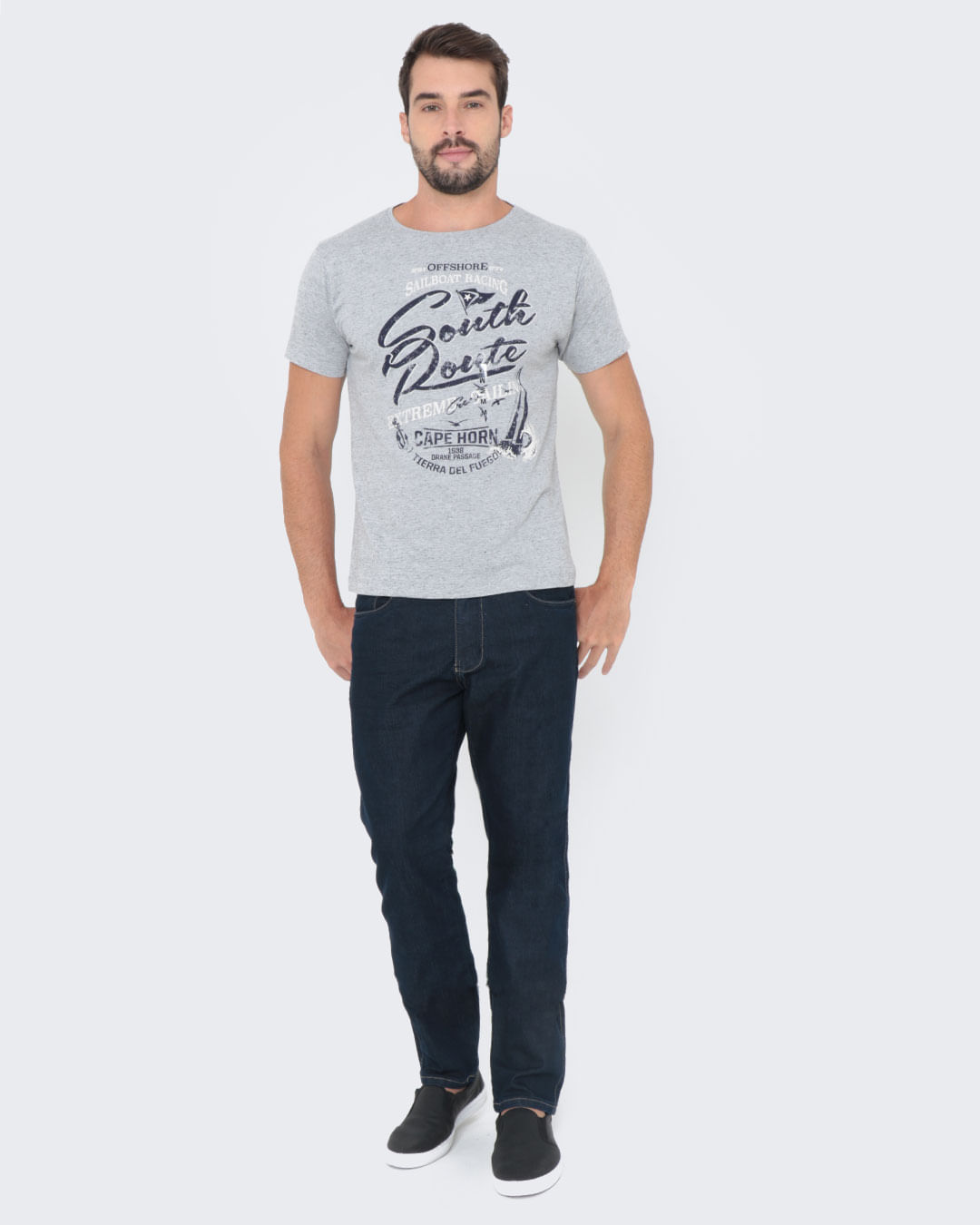 Camiseta-Botone-Mescla-Cinza
